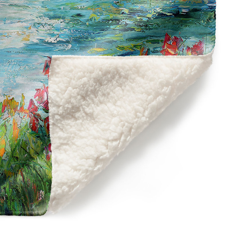 Couverture sherpa doux méditation étang, l 51 po x L 60 po
