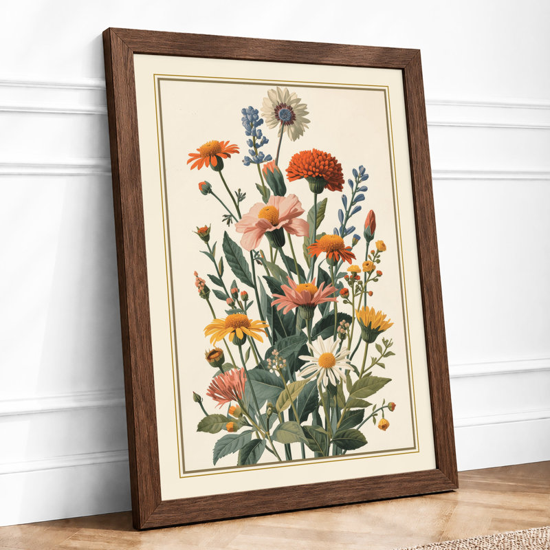 Bloom Study Botanical - Framed Print, A3 - 42.0 x 29.7 cm, Walnut