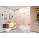 Illume 56.5 in. x 58.25 in. Fully Frameless Hinge Bathtub Door