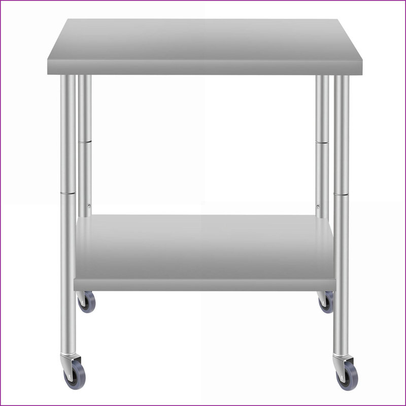Table basse en acier inoxydable pour la maison / restaurant, surface de 30 po x 24 po, hauteur de 34 po, facile à nettoyer et amp; Durable