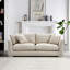 Causeuse-coussin standard en chenille crème et blanc-22893633