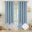 Full Blackout Faux Linen Look Thermal Insulated Grommet Curtains (Set of 2)-811484121-811484123
