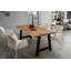 Chantey Acacia Solid Wood Top Metal Base Dining Table-1442045740