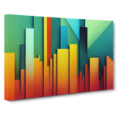 Trendy Abstract Skyscrapers - Wrapped Canvas Print