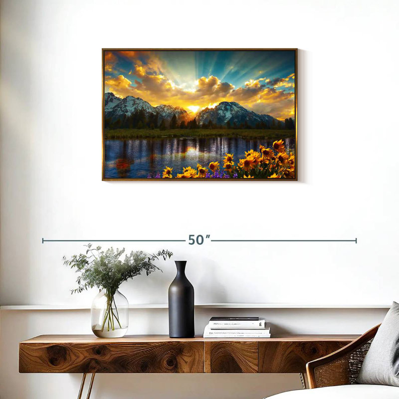 Grand Teton, Cadre flottant doré, 31 po x 21 po