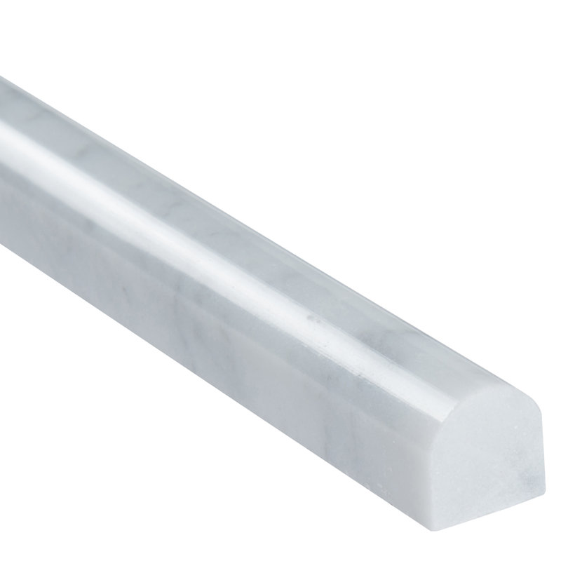 Carreau de marbre blanc poli carreauté 0,75 po x 12 po Carrara