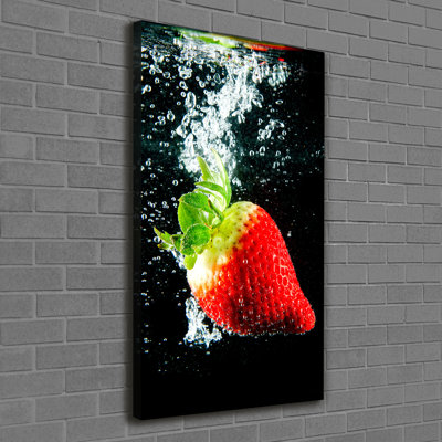 Strawberry Under Water - Wrapped Canvas Print
