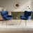 Plush Velvet Upholstered Armchair with Metal Legs-1684486189