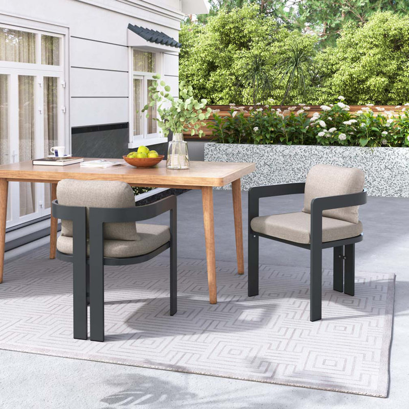 Patio Outdoor Aluminum Dining chair, Gray