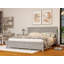 Tête de lit et pied de lit de style campagnard grand avec porte de grange de style campagnard, lit en bois de pin avec cadre de lit renforcé, gris-133653766-133653770