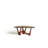 43" Abstract Triangle Glass Coffee Table with Sculptural Red Walnut Base, Limited Stock Available-568952835-568952863