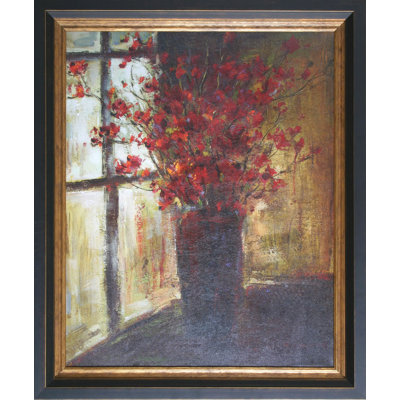 Vase Of Red Flowers Print by Stewart