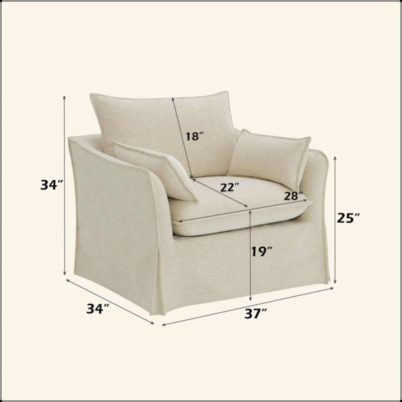 Chaise en lin avec 2 coussins