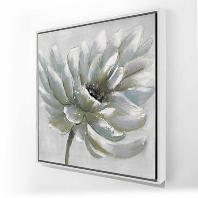 White Chrysanthemum - Floral Bedroom Framed Canvas Decor