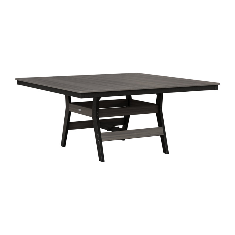 Harbor Outdoor Square Dining Table, Black, Coastal Gray