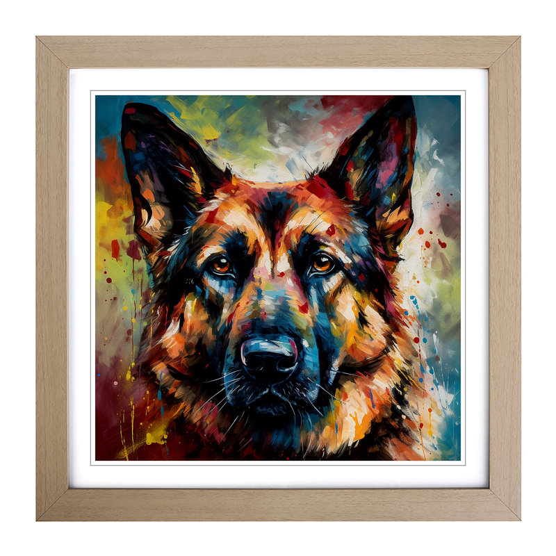 German Shepherd Expressionism No.3 - Framed Print