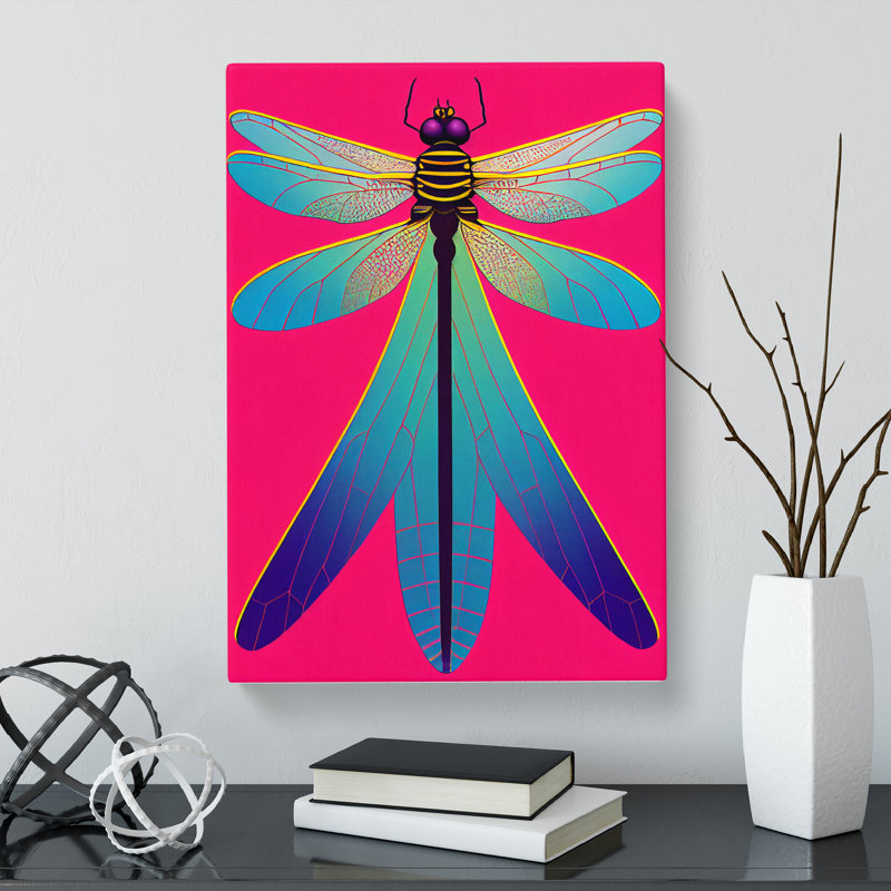 Lovill Dragonfly Pop - Wrapped Canvas, 50cm H x 35cm W x 3cm D