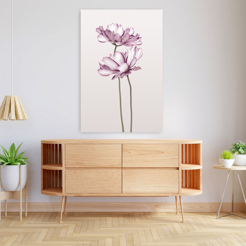 Cosmos 2, art floral contemporain, H 48 po x l 32 po