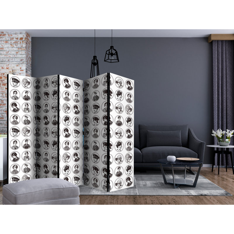 225cm W x 172cm H 5 - Panel  One Sided Room Divider Folding Room Divider