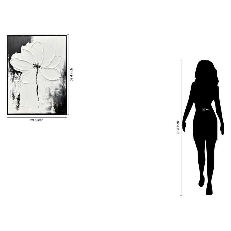 Art mural en toile encadrée monochrome 30 "x 39"