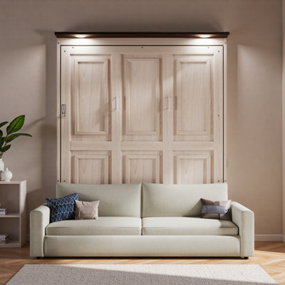 Grand lit escamotable avec canapé et DEL