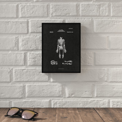 Reproduction d'art sur toile encadrée «Doctor Doctor Anatomical Skeleton Vintage Brevet Artwork»
