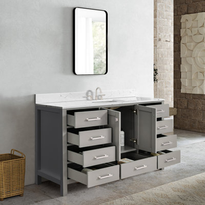 Meuble-lavabo 60 po avec lavabo simple Cholena