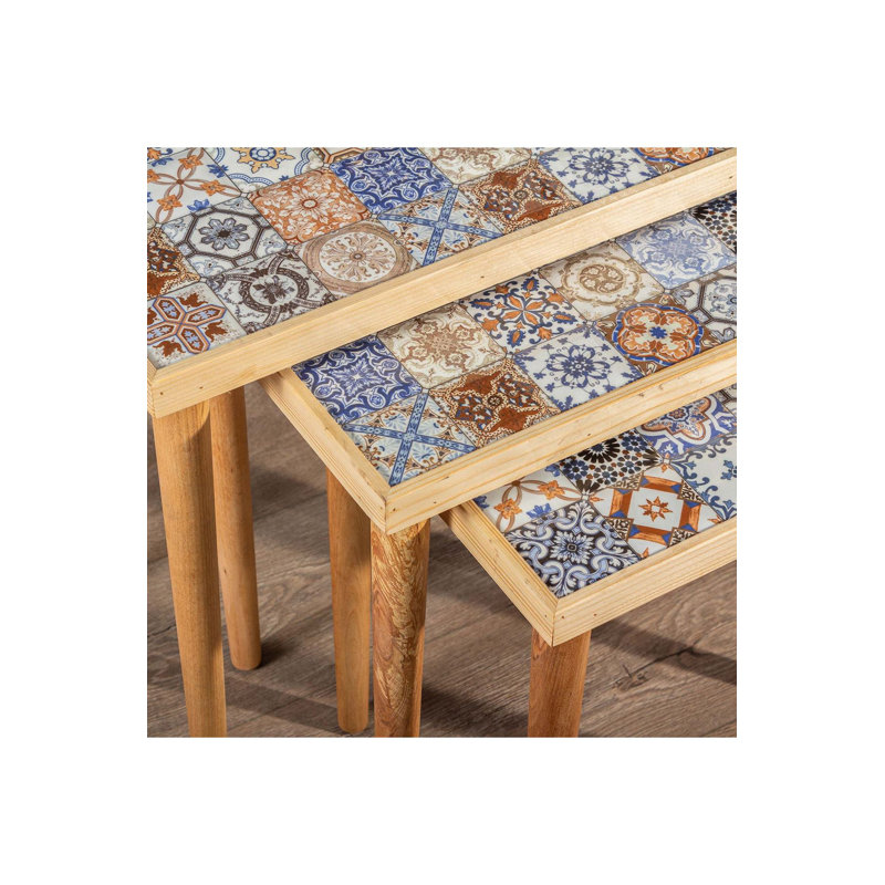 Minimalist Coffee Nesting Tables Set 3, Natural