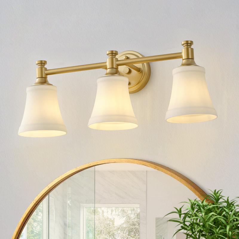 3-Copper colored dimmable glass Vanity Light