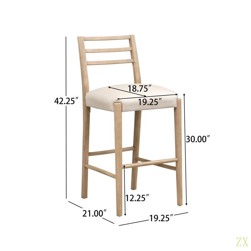Tabouret de bar avec dossier échelle (ensemble de 2), Tabouret de bar (siège d'une hauteur de 30 po)