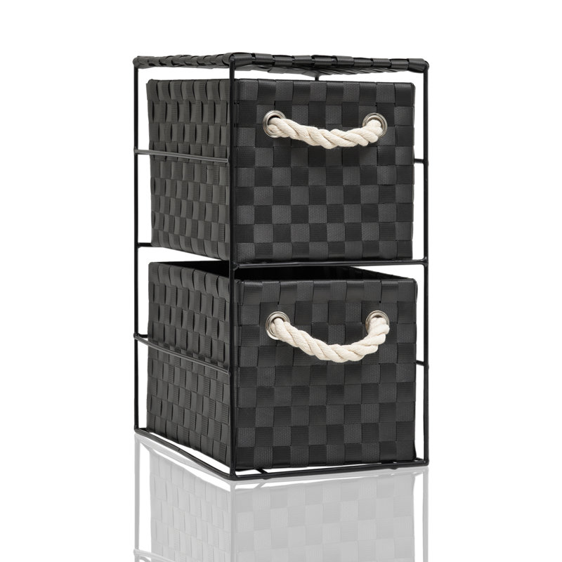 Sizemore Solid Wood Chest of 2 Drawers, Black