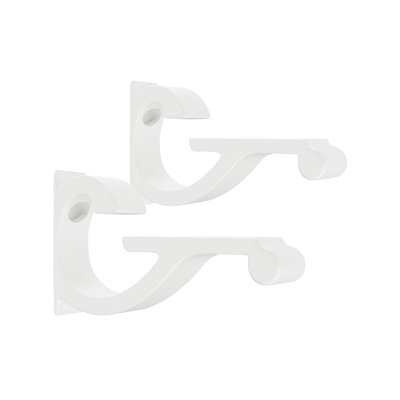 Brixwell CSB5W Designer Aluminum Shelf Bracket for 3/8" to 1/2" Glass White Finish Pack of 2