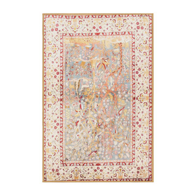 Tapis traditionnel rouge/bleu/beige area