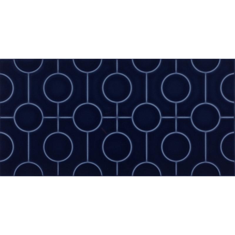 Daltile Luminique 12 x 24 Glazed Ceramic Circle Wall Tile (8 PC Per Carton) (15.56 SQFT Per Carton), Navy