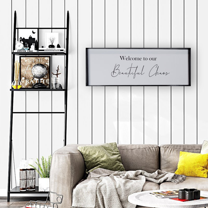 Plaque murale "Welcome to our Beautiful Chaos", Noir