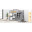 Lit mezzanine simple avec bureau en L et tiroirs, armoire et escalier de rangement-1022885739