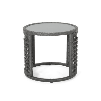 Exquisite Grey Side Table, 18.11" D X W 16.28" H, 11.66 Lb Table In , Depth Width Height, Lb, Drink Holder