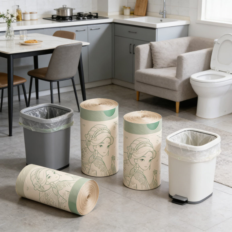 Sacs poubelle à cordon de 4 gallons, petits sacs à ordures résistants à la déchirure et à l'épreuve des fuites pour poubelles de salle de bain et de bureau, 30 unités