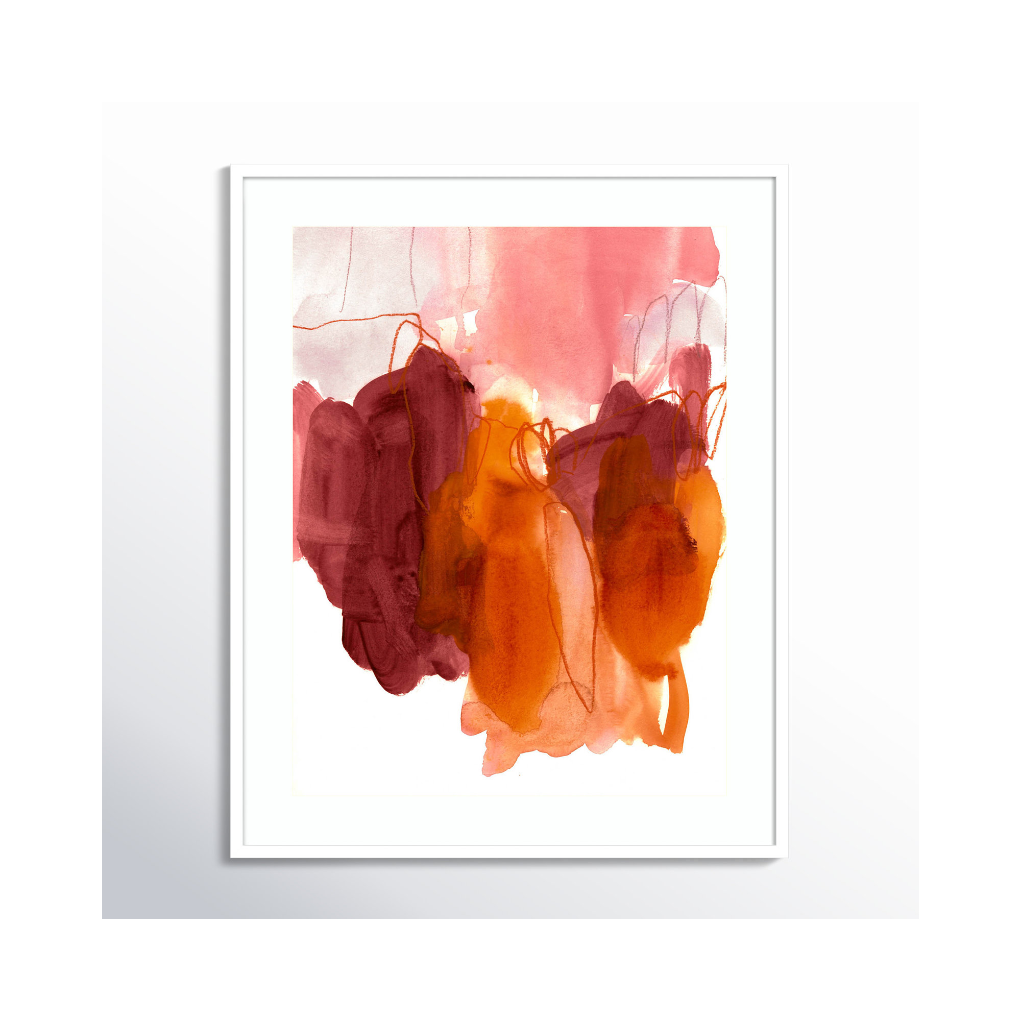 Abstract Painting X by Iris Lehnhardt Wood Framed Wall Art Print, White, 41" H x 33" W