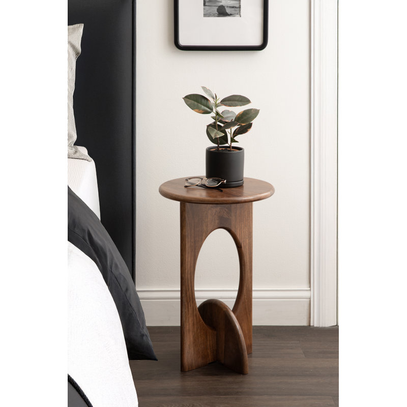 Table d'appoint Brence, Noyer brun