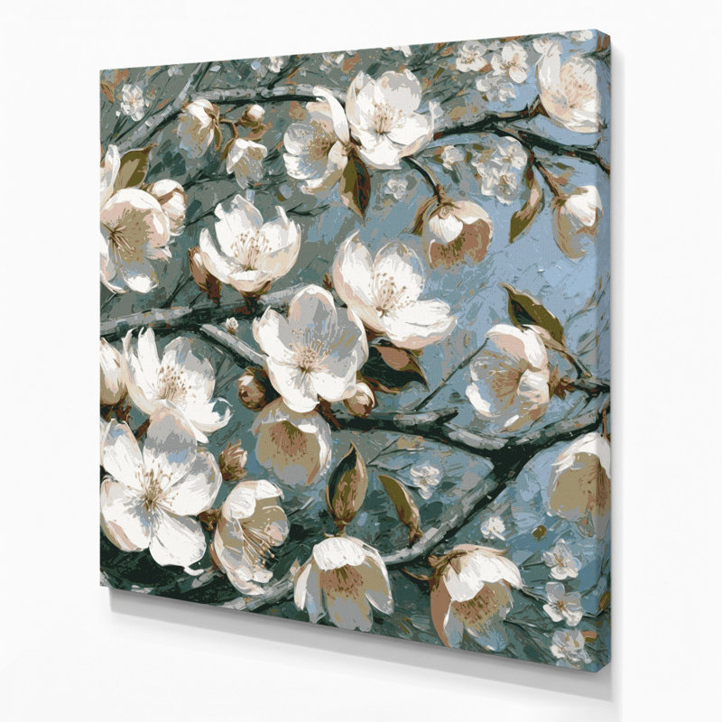 Art mural sur toile Botanical Apple Blossoms, H 12 po x l 12 po