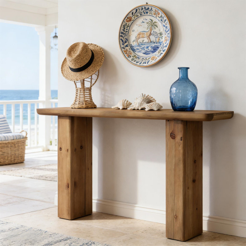 Rustic 63-inch Solid Wood End Table