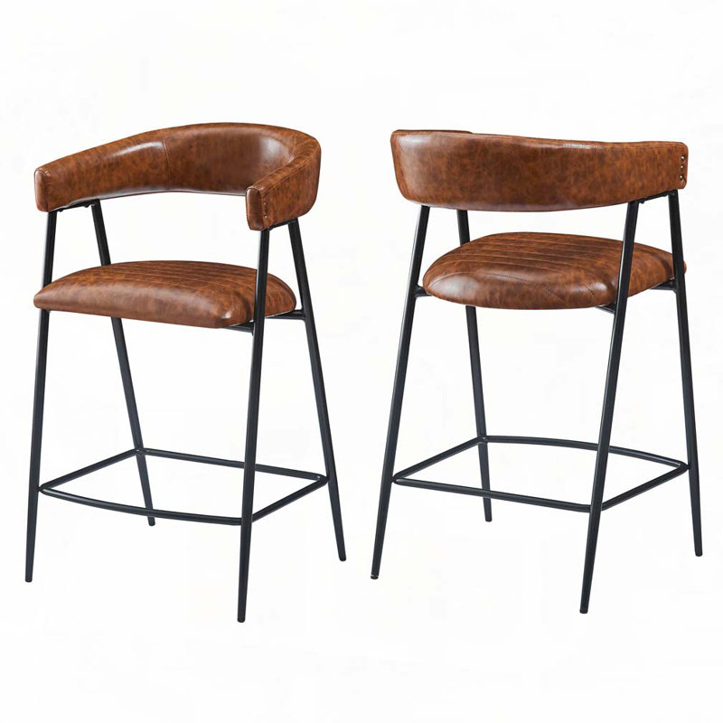 Tabourets de comptoir rembourrés Pu avec structure en fer