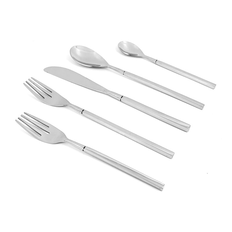 Polished Stainless Steel 5 Piece Place Setting