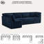Canapé d'angle modulaire Serta® Brady 126,5 po, montage facile, confort des ressorts ensachés, pouf de rangement, tissu en velours côtelé, bleu marine-137139764