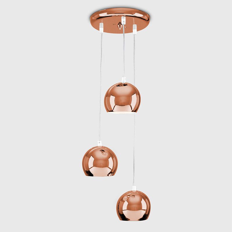 Harthe 3 - Light Polished Copper Cluster Pendant