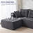 Boneless 101" Corduroy Bean Bag Sofa Boneless Cloud Sofa Modular L Sectional Sofa-1712938324