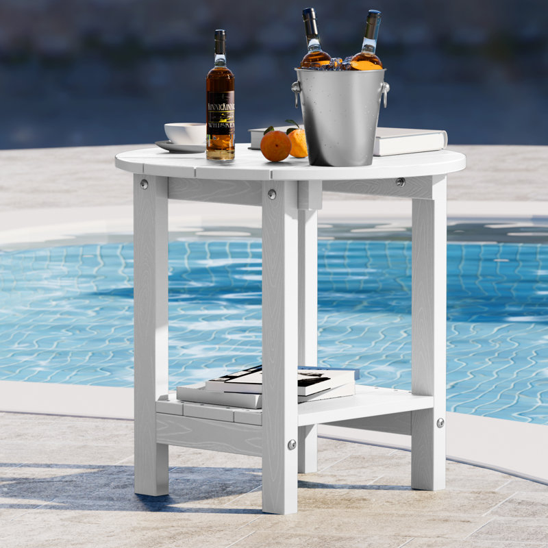 Table d'appoint ronde 18 po Adirondack, Blanc