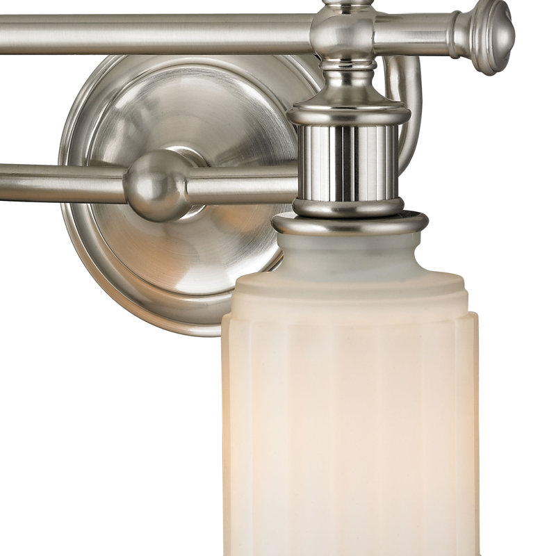 Éclairage pour meuble-lavabo 2 lumières Hinojos de 13 po de largeur - Nickel brossé, Deux lumières