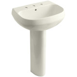 Wellworth Ceramic Pedestal Bathroom Sink with Overflow